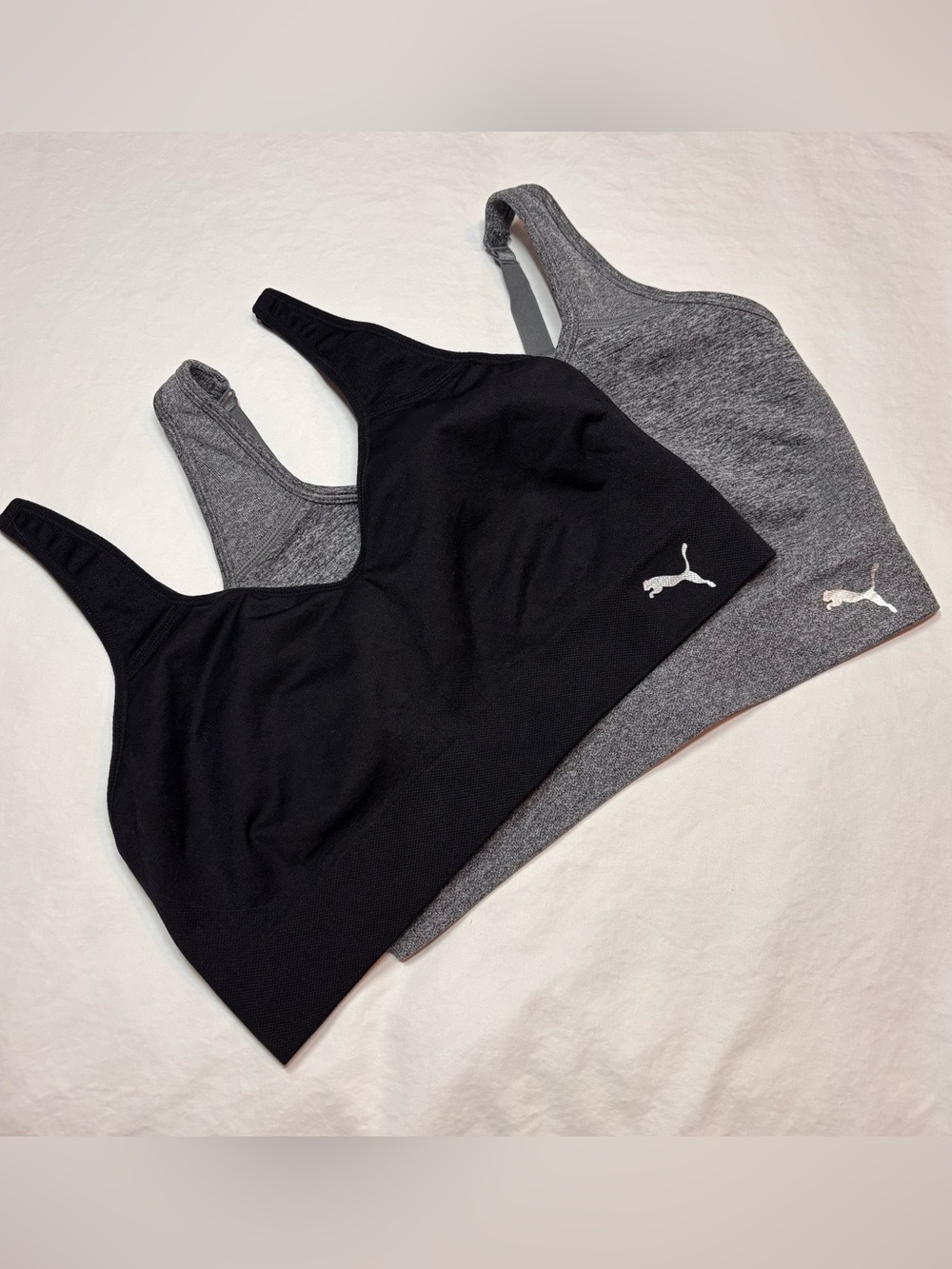 Puma Seamless Sports Bra Duo - Black & Heather Gray